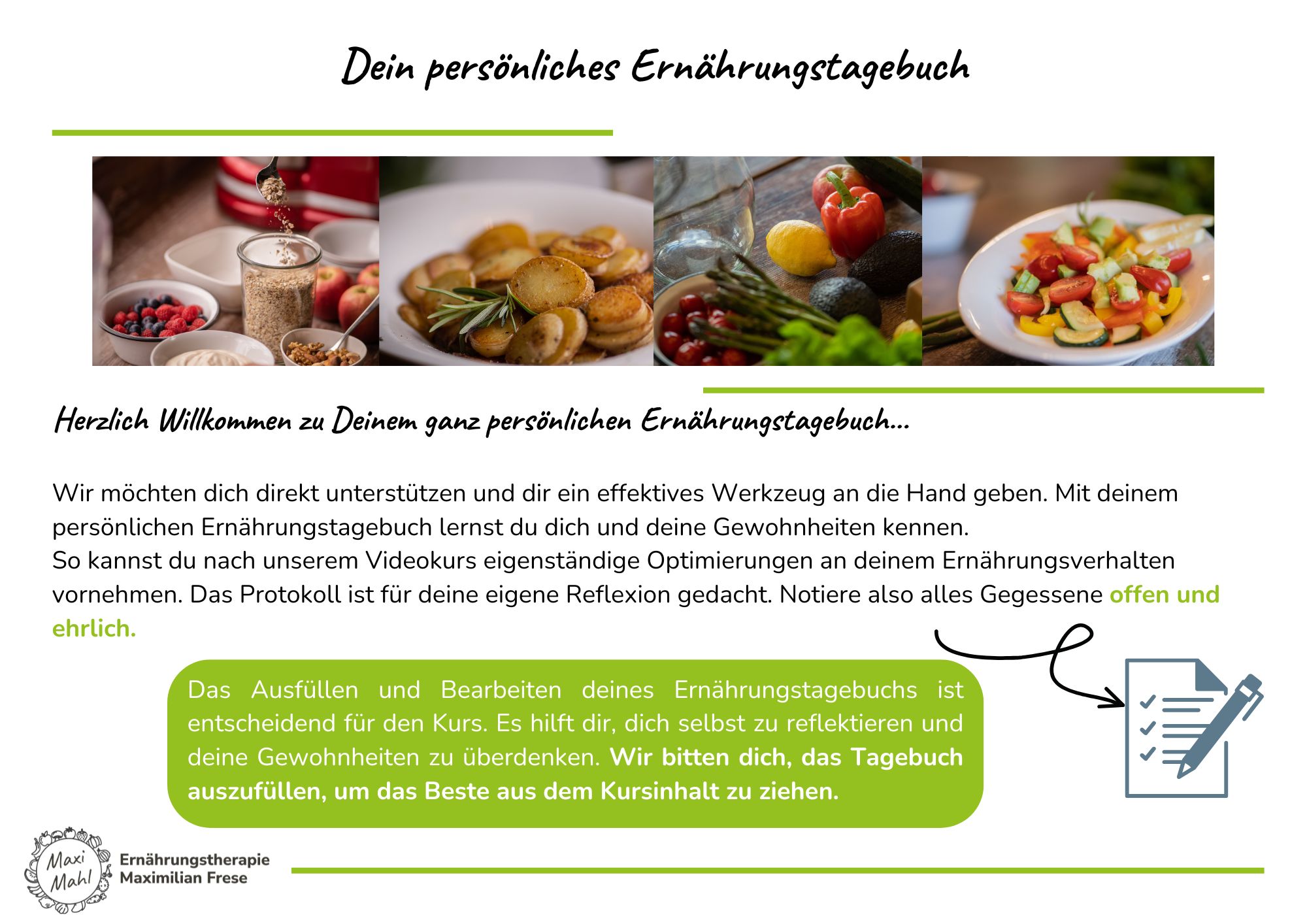 Vorschau Ernährungstagebuch Wochenchallenge